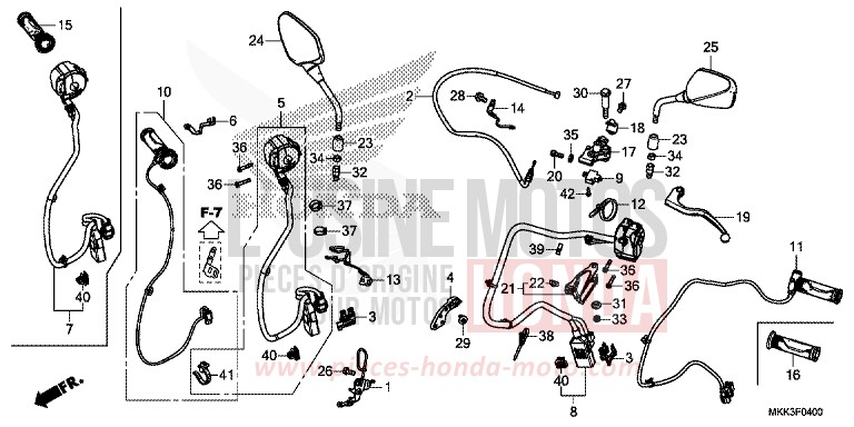 HEBELGRIFF/SCHALTER/KABEL (CRF1000A/A2/AL/AL2) von Africa Twin PEARL GLARE WHITE (NHB53HA) von 2018